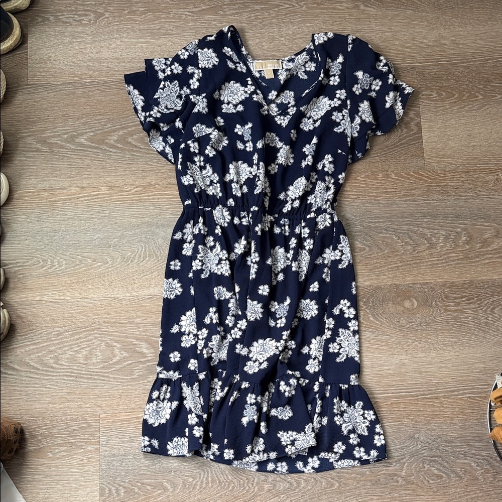 MICHAEL for Michael kors floral Navy Dress size M